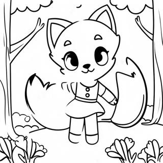 Page A Colorier De Fille Anime Renard Mignon Dans Une Foret 43513-36211