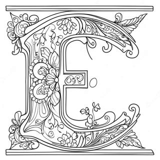 Page A Colorier Elegante Lettre E 4351-3509