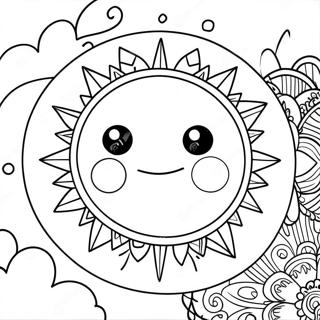 Page A Colorier Soleil Et Lune Hippie 43522-36222