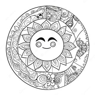 Soleil Et Lune Hippie Pour Adultes Pages À Colorier