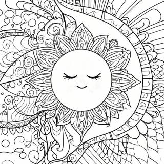 Page A Colorier Mandala Soleil Et Lune Hippie Colore 43523-36214