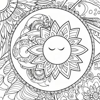 Page A Colorier Mandala Soleil Et Lune Hippie Colore 43523-36215