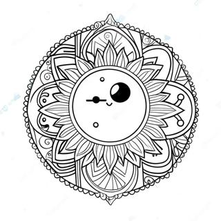 Page A Colorier Mandala Soleil Et Lune Hippie Colore 43523-36216