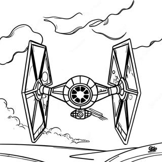 Page A Colorier Tie Fighter Classique En Bataille 43633-36314