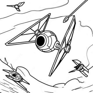 Page A Colorier Tie Fighter Classique En Bataille 43633-36315