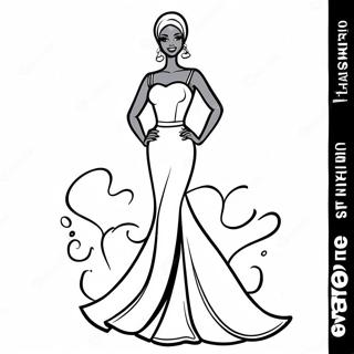 Page A Colorier Barbie Fashion Elegante Noire 43663-36326