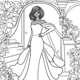 Page A Colorier Barbie Fashion Elegante Noire 43663-36328