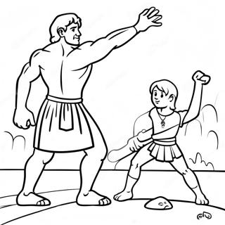 Page A Colorier Du Courageux David Vainquant Goliath 43773-36420