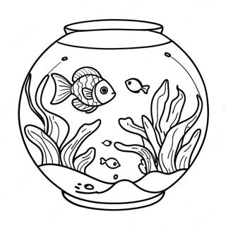 Page A Colorier Dun Aquarium Colore Avec Des Poissons Tropicaux 43863-36486