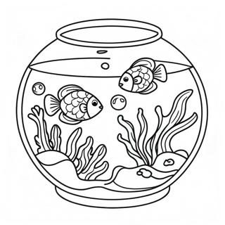 Page A Colorier Dun Aquarium Colore Avec Des Poissons Tropicaux 43863-36487