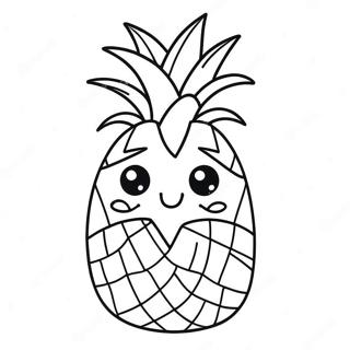 Page A Colorier Ananas Mignon En Dessin Anime 4391-3541