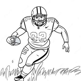 Page A Colorier De Nick Chubb Courant Avec Un Ballon De Football 43973-36592