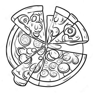 Page A Colorier De Delicieuse Pizza Avec Garnitures 44003-36610