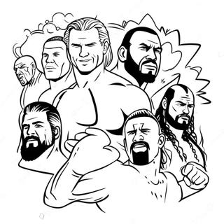 Superstars De La Wwe En Action Page A Colorier 44063-36650