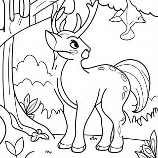 Creatures Magiques Dans La Foret Enchantee Page A Colorier 44103-36686