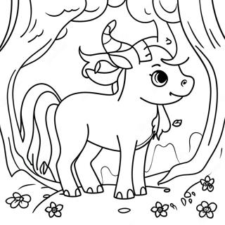 Creatures Magiques Dans La Foret Enchantee Page A Colorier 44103-36688