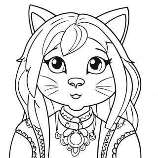 Page A Colorier Fille Chat 4410-3554