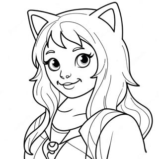 Page A Colorier Fille Chat 4410-3556