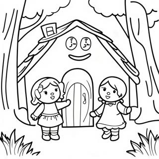 Page A Colorier Fantaisiste De Hansel Et Gretel Dans La Foret 44203-36768