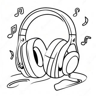 Page A Colorier De Casques Colores Avec Des Notes De Musique 44223-36782