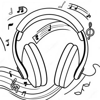 Page A Colorier De Casques Colores Avec Des Notes De Musique 44223-36783