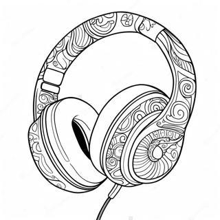 Page A Colorier De Casques Colores Avec Des Notes De Musique 44223-36784