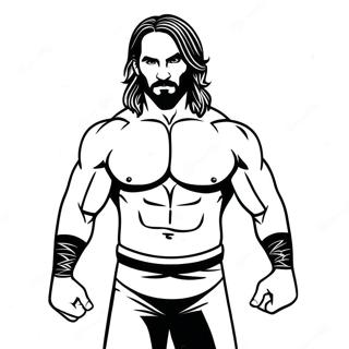 Seth Rollins Wwe Pages À Colorier