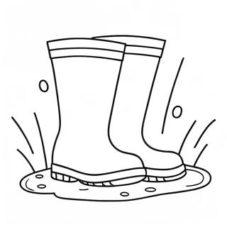 Page A Colorier Des Bottes De Pluie Colorees Dans Une Flaque 44293-36850