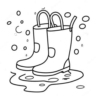 Page A Colorier Des Bottes De Pluie Colorees Dans Une Flaque 44293-36851