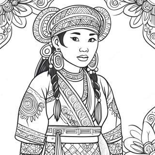 Page A Colorier Des Vetements Traditionnels Hmong 44402-36918