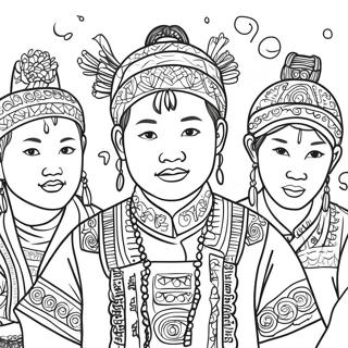 Page A Colorier De La Celebration Du Festival Hmong 44403-36921