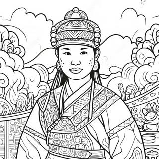 Page A Colorier De La Celebration Du Festival Hmong 44403-36923