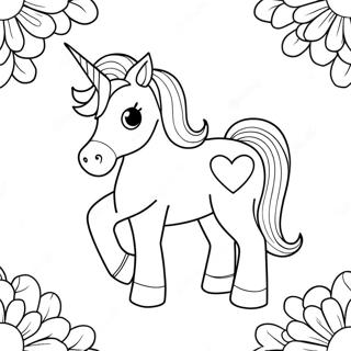 Licorne De La Saint-Valentin Pages À Colorier