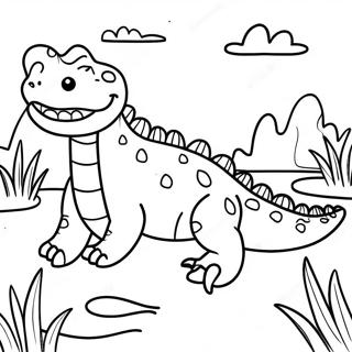 Page A Colorier De Crocodile Feroce Dans Le Marais 44503-37005