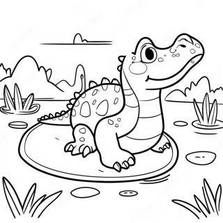 Page A Colorier De Crocodile Feroce Dans Le Marais 44503-37006