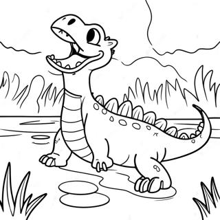 Page A Colorier De Crocodile Feroce Dans Le Marais 44503-37008