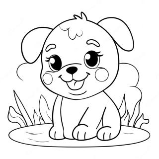 Page A Colorier De Chiot Mignon En Train De Jouer 44523-37030