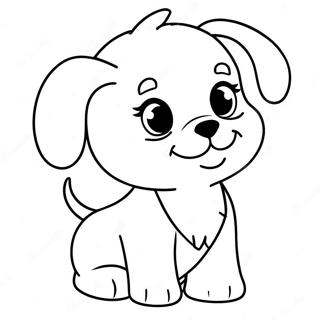 Page A Colorier De Chiot Mignon En Train De Jouer 44523-37031