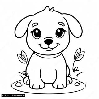 Page A Colorier De Chiot Mignon En Train De Jouer 44523-37032