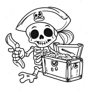 Squelette De Pirate Pages À Colorier