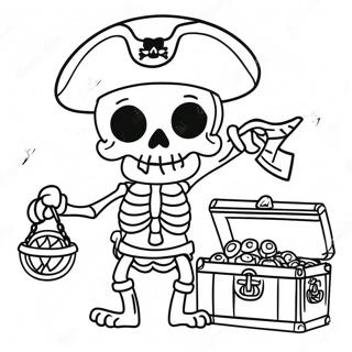 Page A Colorier Squelette De Pirate Redoutable Avec Tresor 44613-37087