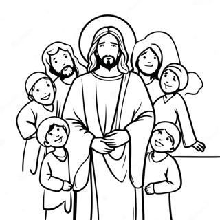 Page A Colorier Jesus Avec Des Enfants 44693-37157