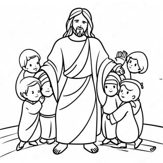 Page A Colorier Jesus Avec Des Enfants 44693-37158