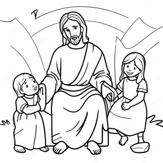 Page A Colorier Jesus Avec Des Enfants 44693-37159