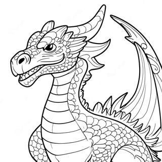 Page A Colorier De Dragon Enflamme Crachant Des Flammes 4472-3599