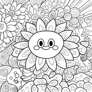 Page A Colorier De Fleurs Colorees De Takashi Murakami 44823-37258