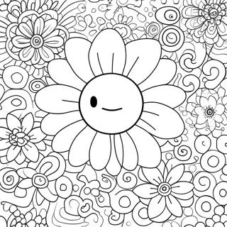 Page A Colorier De Fleurs Colorees De Takashi Murakami 44823-37260