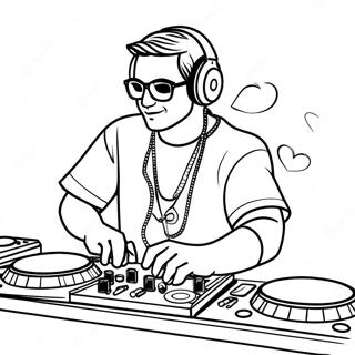 Page A Colorier Du Dj Mixant Des Beats Cool 44843-37273