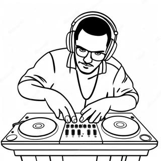 Page A Colorier Du Dj Mixant Des Beats Cool 44843-37274