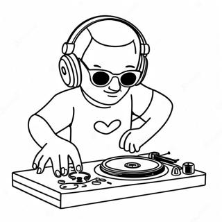 Page A Colorier Du Dj Mixant Des Beats Cool 44843-37276